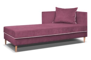 Sofa z pojemnikiem na pościel Clever różowy welur