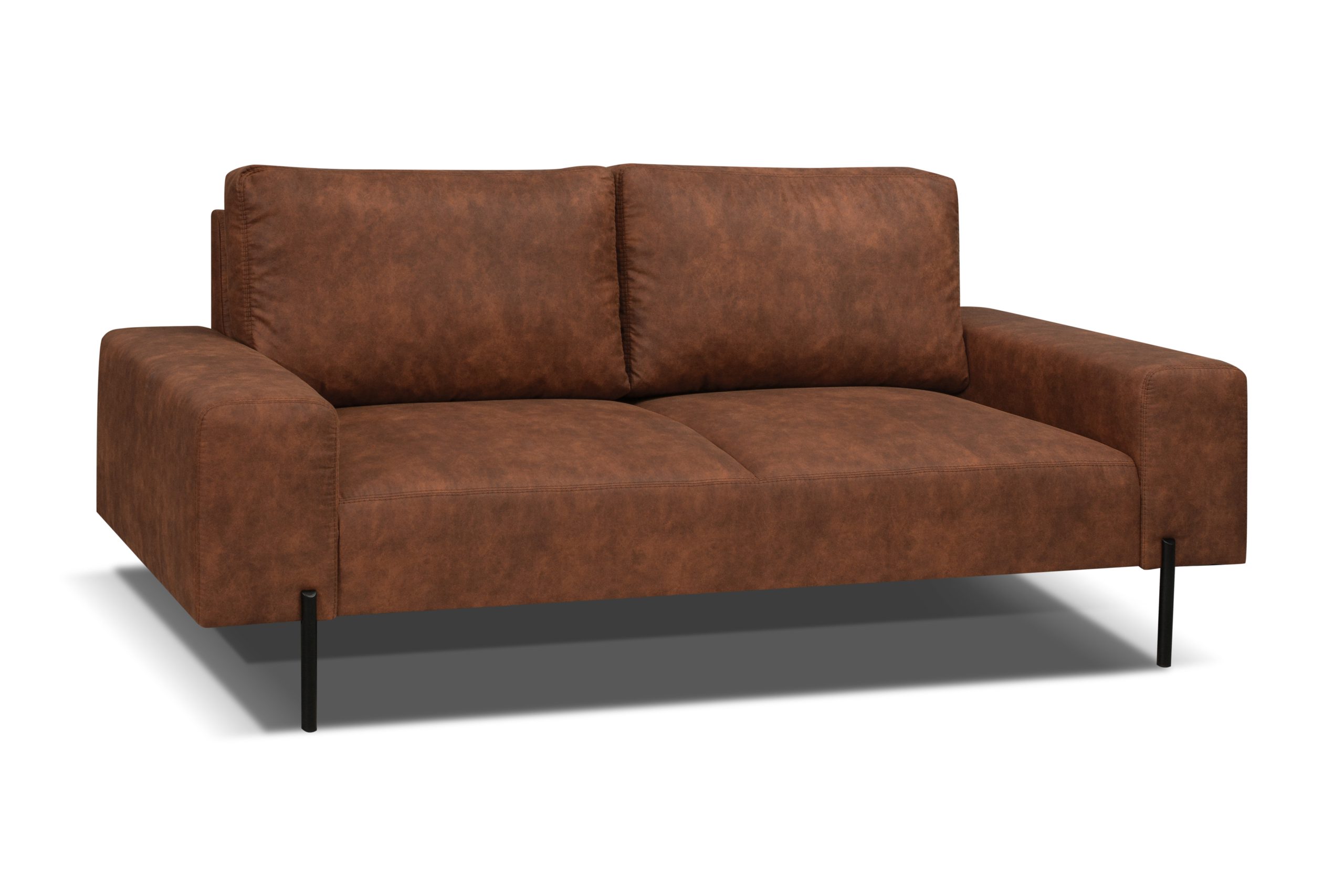 Sofa na nóżkach Bliss brązowa ekoskóra