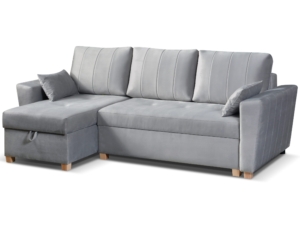 szary narożnik z funkcją spania 240x140 Makro Quarty