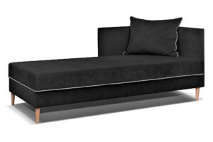 Sofa z pojemnikiem na pościel Clever czarny welur