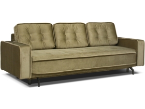 beżowa sofa welurowa z funkcją spania 230x100 Mint