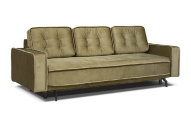 beżowa sofa welurowa z funkcją spania 230x100 Mint