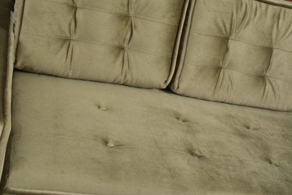 beżowa sofa welurowa z funkcją spania 230x100 Mint