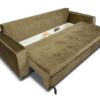 beżowa sofa welurowa z funkcją spania 230x100 Mint