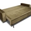 beżowa sofa welurowa z funkcją spania 230x100 Mint
