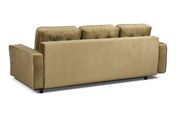 beżowa sofa welurowa z funkcją spania 230x100 Mint