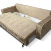 beżowa sofa pikowana z funkcją spania 230x95 Eden