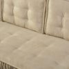 beżowa sofa pikowana z funkcją spania 230x95 Eden