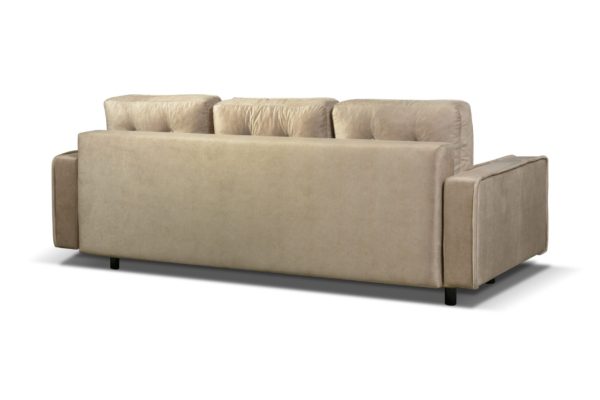 beżowa sofa pikowana z funkcją spania 230x95 Eden