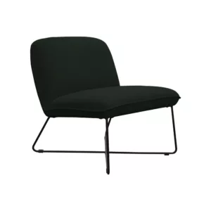Fotel Skipper czarny minimalistyczny na metalowym stelażu
