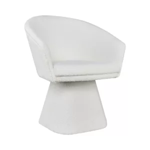 Fotel obrotowy biały w stylu glamour Keyn
