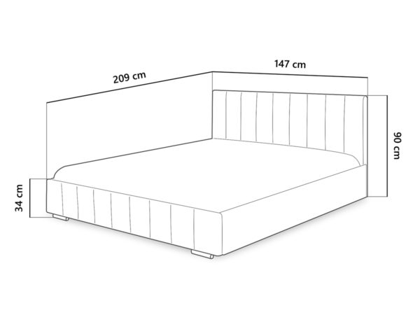 Łóżko tapicerowane 140×200 Armin 16 z pojemnikiem na pościel - obrazek 5