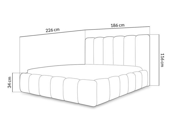 Łóżko tapicerowane 160x200 London 03 szary z pojemnikiem na pościel i stelażem - obrazek 5