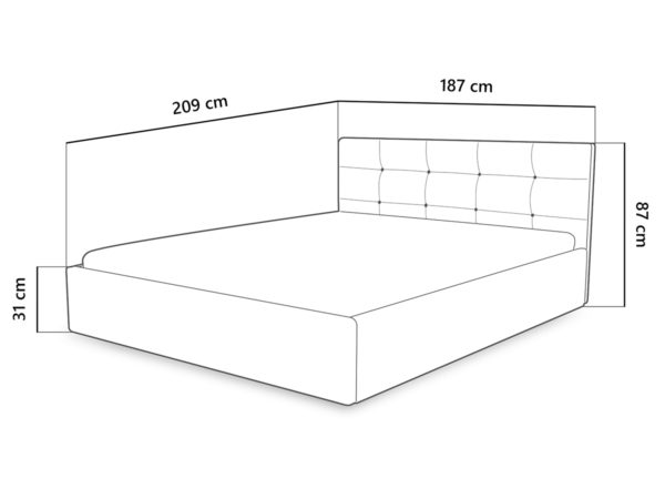 Łóżko tapicerowane 180x200 Koleos 02 z metalowym stelażem i pojemnikiem - obrazek 4