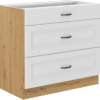Szafka kuchenna dolna z szufladami ISO 80 D 3S BB: szerokość: 80 cm, wysokość: 82 cm, głębokość: 52 cm,