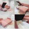 Narożnik różowy 236x145 z funkcją spania Kler
