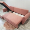 Narożnik różowy 236x145 z funkcją spania Kler