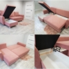 Narożnik różowy 236x145 z funkcją spania Kler