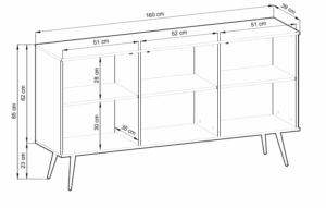 Komoda ORO K160 wymiary