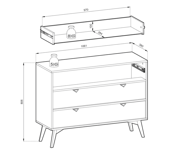 Komoda Forest KSZ106 wymiary