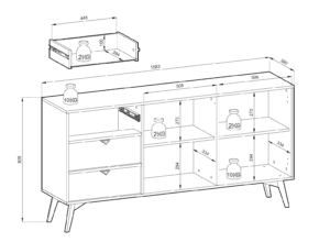 Komoda Forest KSZ-158 wymiary