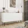 Komoda ORO K160 biała czarne nogi aranżacja