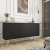 Komoda ORO K160 czarna złote nogi aranżacja