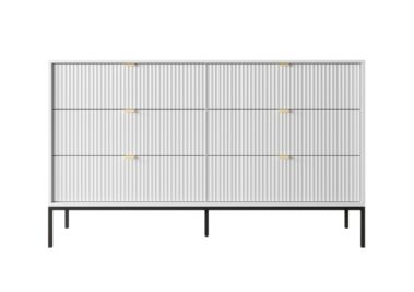 Komoda Nova KS-154 biały front czarny stelaż