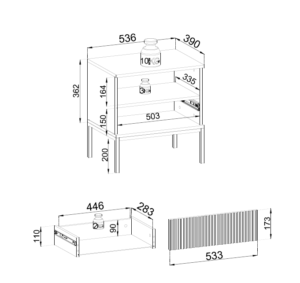 Stolik Nocny Sento S-54 wymiary