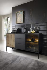 Komoda z witryną LED 154x84cm Sento KSZ154