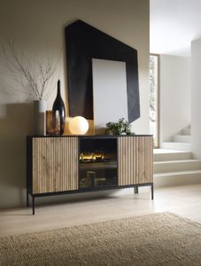 Komoda z witryną LED 154x84 cm Sento K-154