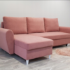 Narożnik różowy 236x145 z funkcją spania Kler