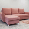 Narożnik różowy 236x145 z funkcją spania Kler