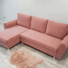 Narożnik różowy 236x145 z funkcją spania Kler