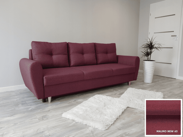 czerwona Sofa 230x90 z funkcją spania Jasmine