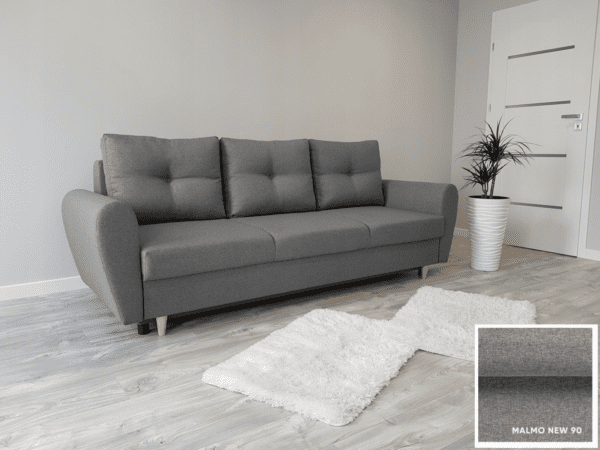 ciemno szara Sofa 230x90 z funkcją spania Jasmine