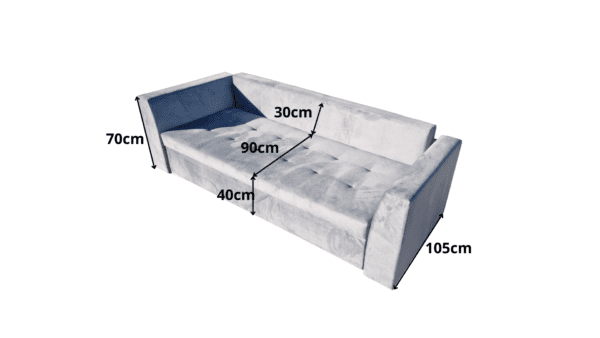 Wymiary Sofa z funkcją spania 160x200 Rem