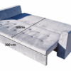 Wymiary Sofa z funkcją spania 160x200 Rem