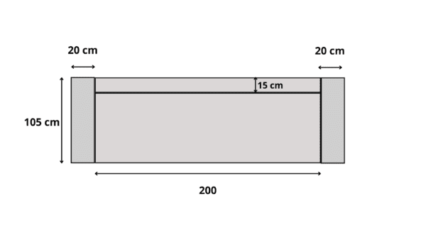 Wymiary Sofa z funkcją spania 160x200 Rem