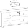 Wymiary Komoda z 3 szufladami Bari KSZ-168