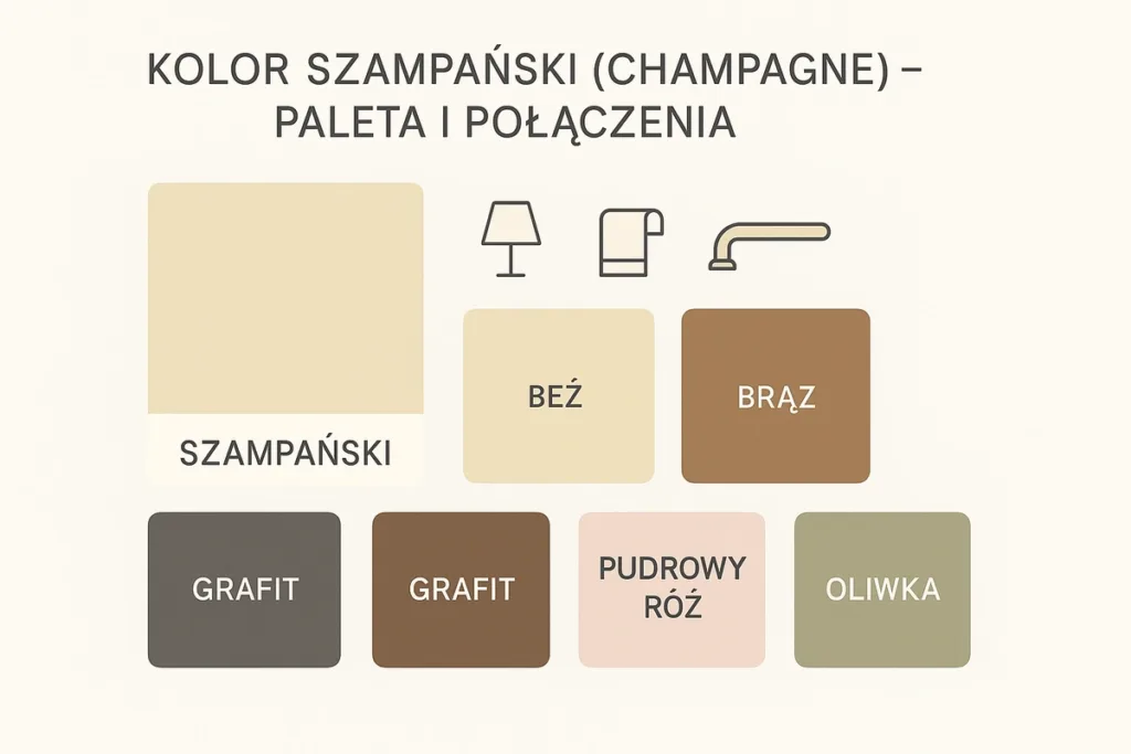 ifnografika o mieszaniu kolorów z kolorem szampańskim