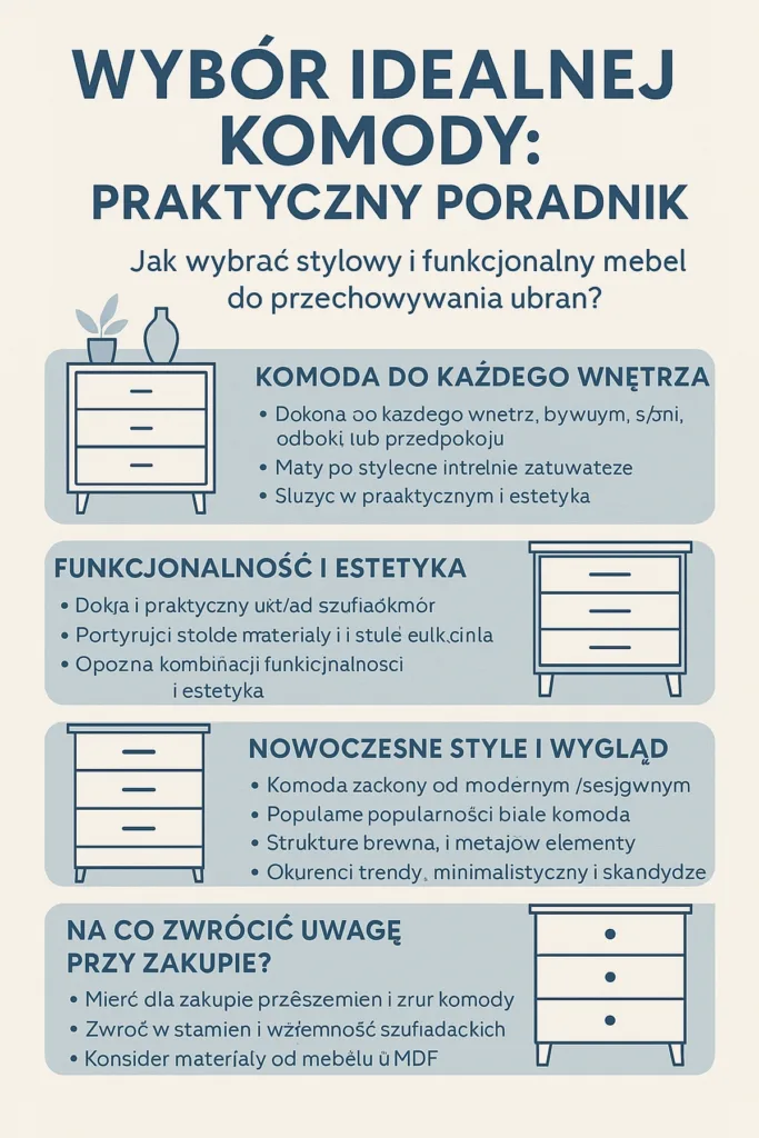 infografika na co zwrócić uwagę przy zakupie komody