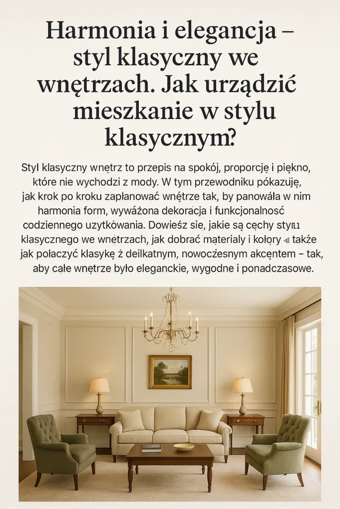 Infografika styl klasyczny w wnętrzu