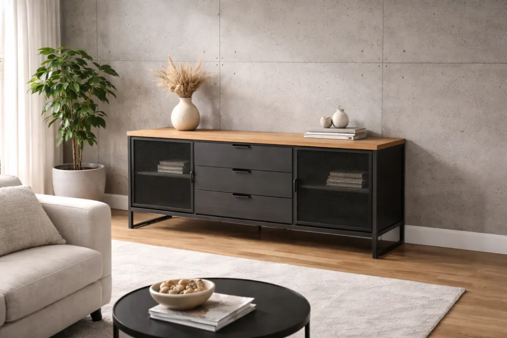 Komoda loftowa: Jak wybrać idealny mebel do wnętrza industrialnego?