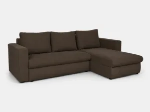 Narożnik 240x165cm z funkcją spania 155x210cm Cordia Relax L-kształtny uniwersalny z pojemnikiem na pościel brązowy sztruks