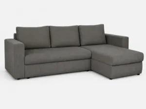 Narożnik 240x165cm z funkcją spania 155x210cm Cordia Relax L-kształtny uniwersalny z pojemnikiem na pościel szary sztruks